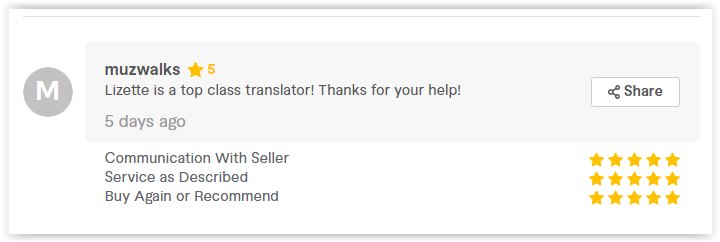 translation - testimonial