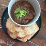 sourdough brioche served with chicken livers